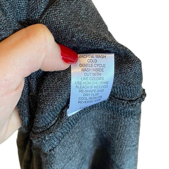 Connected Apparel Knit Pleated Sweater Dress In Grey - Picture 9 of 12